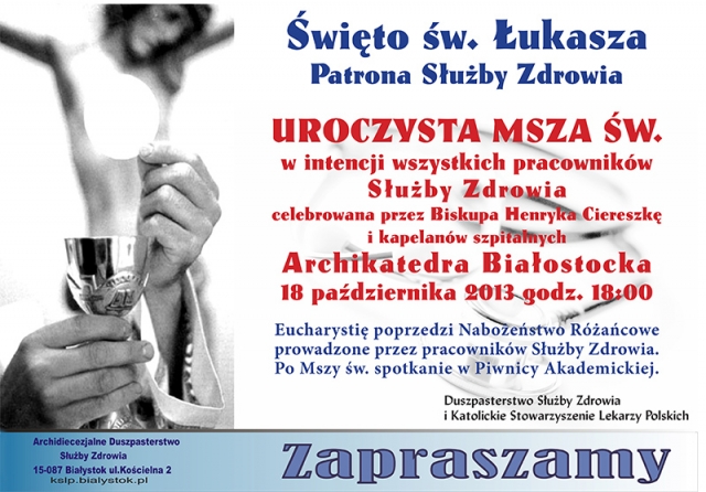 Msza św. w święto patronalne służby zdrowia