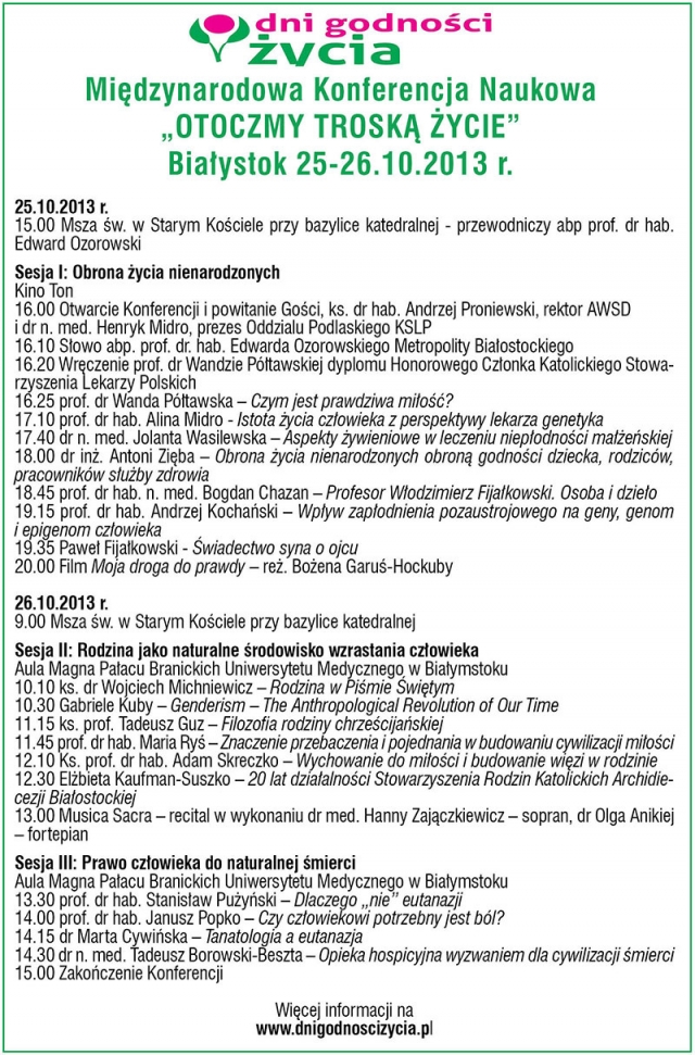 Trzecie Dni Godności Życia w Białymstoku