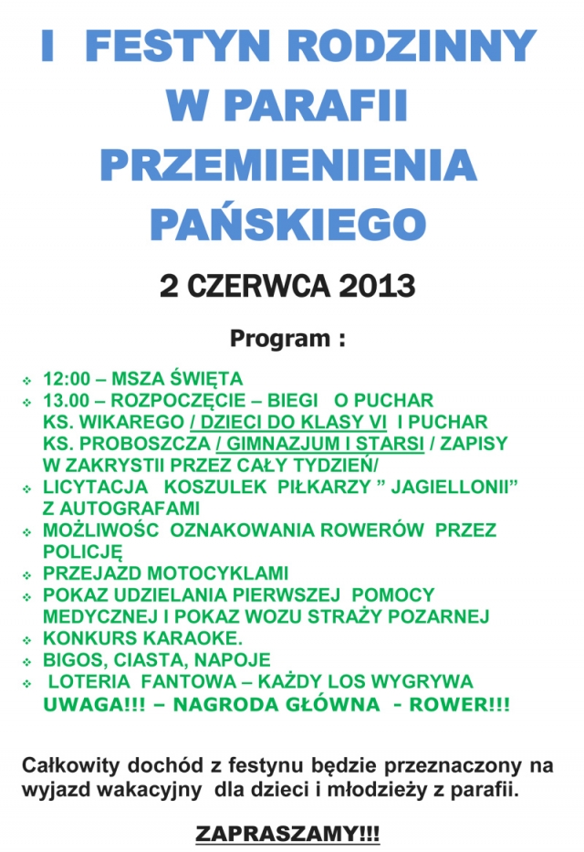 Festyn Rodzinny w parafii Przemieniania Pańskiego