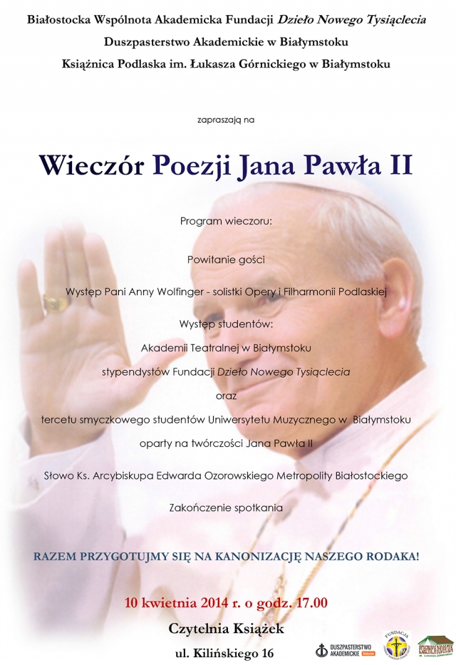 Wieczór poezji Jana Pawła II